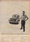 1968 VW Volkswagen Beetle MECHANIC Vintage 60s car ad