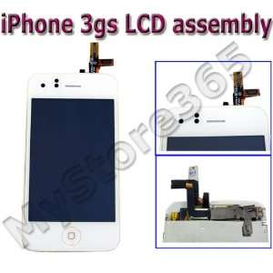  White Iphone 3gs Lcd + Glass Screen Digitizer+ Home Button 