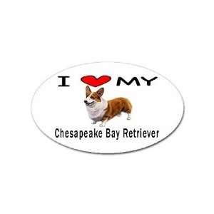  I Love My Chesapeake Bay Retriever Oval Magnet Office 
