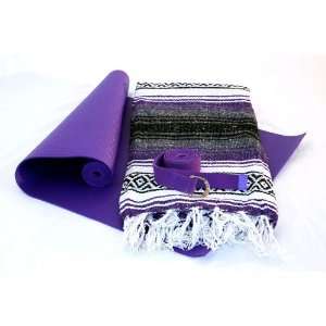  Yoga Kit with Mexican Blanket   Grape