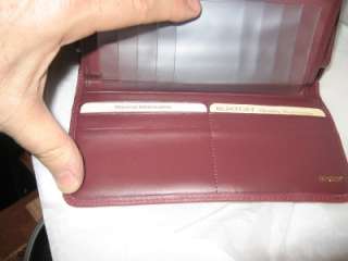 Burgundy Tab Ziparound Checkbook Leather Wallet,Buxton  