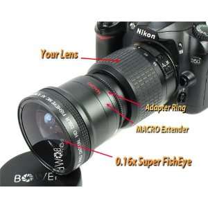  Bower 0.16x Super FishEye Lens w/MACRO for Nikon dSLR +18 