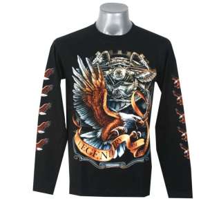 K76 EAGLE LEGENDARY OF MOTORCYCLES BIKER L/S T SHIRT M  