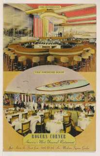 New York City 1940s Deco ROGERS CORNER Restaurant Bar  