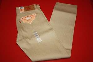 NWT NEW MENS LEVIS 501 0988 SAND RIGID SHRINK TO FIT BUTTON FLY JEANS 