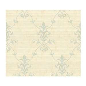   Damask Trellis Wallpaper, Soft Green 