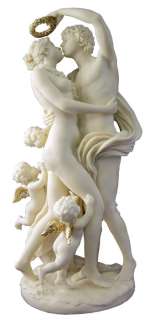 ZEPHYRUS & FLORA 12.75 24K Gilt Lovers Love Statue Sculpture  