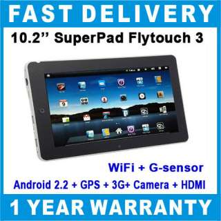 New 10.2 Flytouch 3 SuperPad III Tablet PC Android 2.2 WiFi GPS 
