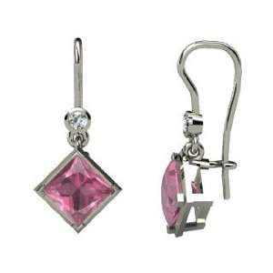 Princess Essential Earrings, Princess Pink Tourmaline Sterling Silver 