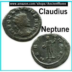  Emperor CLAUDIUS. NEPTUNE DOLPHIN TRIDENT. Rare Ancient 