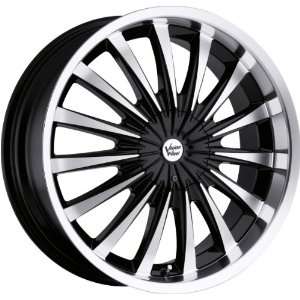  20x8 Vision Shattered 5x115 +12mm Black Machined Wheels 