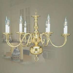 Livex 5008 02 Williamsburg 8 Light Chandelier in Polished Brass 5008 