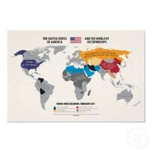  World of Dictatorships According to USA 2011 Poster