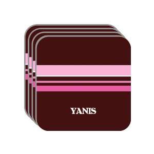 Personal Name Gift   YANIS Set of 4 Mini Mousepad Coasters (pink 