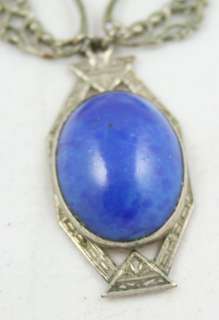 1920s Deco Classic Blue Moon Lapis Necklace  