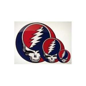  Set of Three Grateful Dead Steal Your Face Stickers 