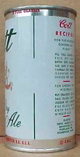 COTT GINGER ALE Flat Top Soda Can, NEW HAMPSHIRE 1964 *  