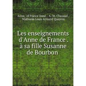   de Bourbon . of France Anne , A. M. Chazaud , Mathurin Louis Armand