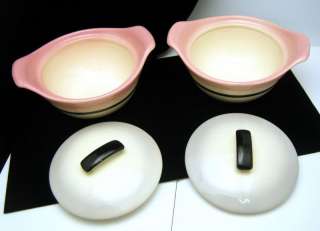 Hull Pottery Debonaire Covered Casserole Set 1 Lg 5 Ind  