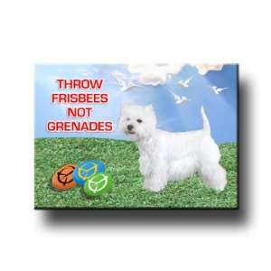  West Highland White Terrier Frisbee Peace Fridge Magnet 