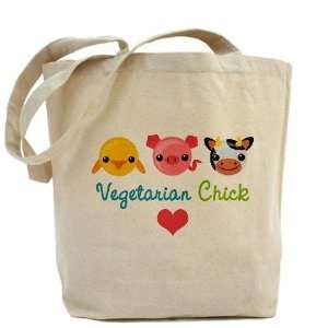  Vegetarian Chick Vegetarian Tote Bag by  Beauty