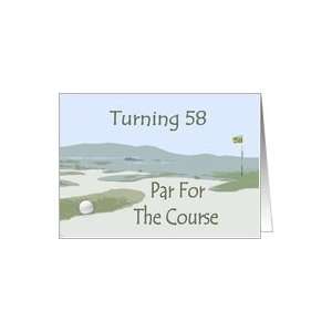  58th Birthday, golf course Card Toys & Games