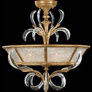 Fine Art Lamps 767740 Beveled Arcs Gold Three Light Semi Flush Mount 