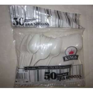  Kings 80630 Pack of 50 Tea Spoons Medium Weight Plastic 