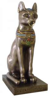 Large Egyptian Bastet Bast Cat Goddess Statue 17  