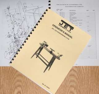 JET JWL 1236 Wood Lathe Operators & Parts Manual  