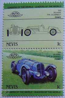 Auto 100 Car Stamps 1935 DELAHAYE Type 35 CABRIOLET  