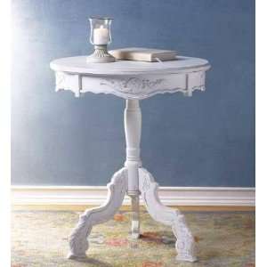   Chic Round Shabby Rococo Ornate End Table Nightstand 