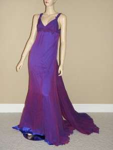 VERSACE Purple Gathered Back Gown Dress 42 NWT $12,990  