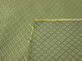 2YRDS LOT SPECIAL ITALIAN FABRIC DIAMOND GRID GREEN/ GOLD UPHOLSTERY 
