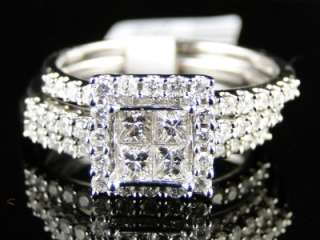   DIAMOND PRINCESS CUT ENGAGEMENT WEDDING RING BAND BRIDAL SET  