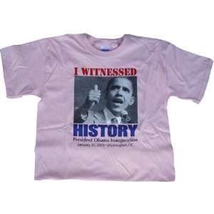  Barak Obama I witnessed History Pink Tshirt Sports 