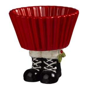  Santa Boots Ceramic Cup Cake Holder, 3 inches tall, Sweet 