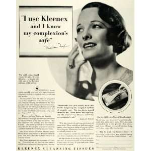  1931 Ad Kleenex Cleansing Tissues Marian Nixon Beauty 