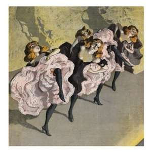  Four Girls Dancing Cancan Giclee Poster Print