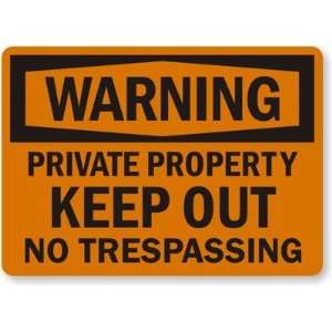  Warning Private Property, Keep Out, No Trespassing 