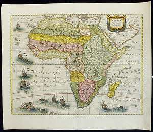 AFRICAE NOVA TABULA 1631 HONDIUS, EXQUISITE MAP OF AFRICA IN ORIGINAL 