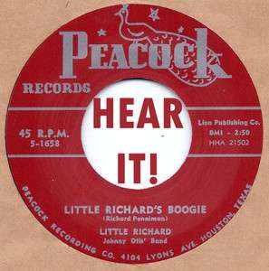 Blues/Rockabilly PEACOCK 1658  LITTLE RICHARD  LITTLE RICHARDS BOOGIE 