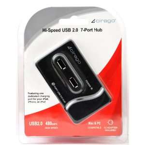  Cirago Hi Speed USB 2.0 Hub with iPad/iPhone Charging Port 