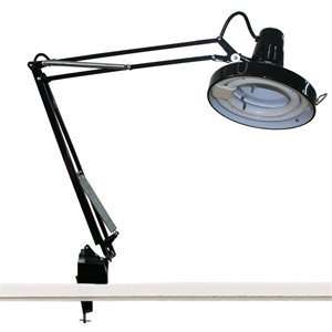  Grandrich FI 745 BLK CFL 2 Light Swingarm Desk Lamp