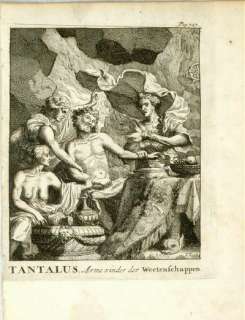 MYTHOLOGY   ANTIQUE PRINT   TANTALUS   Luyken   1686  
