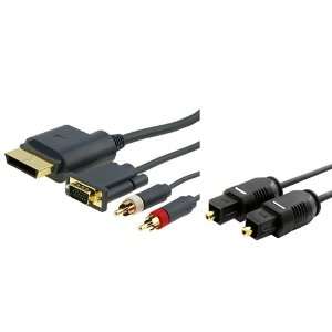  Xbox 360 HD VGA Cable with Digital Optical Audio Port 