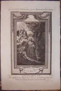1781 FOLIO COPPER PLATE BIBLE ENGRAVING/JESUS IN GARDEN OF GETHSEMANE 