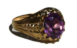 Beautiful Antique Victorian 18k Gold & Amethyst   Handmade Ring  