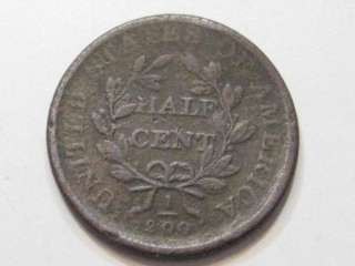 1808 Draped Bust Half cent. VG details ( Corroded). Tough date. Free 