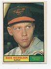 1961 TOPPS ORIOLES DAVE NICHOLSON #182 ROOKIE RC